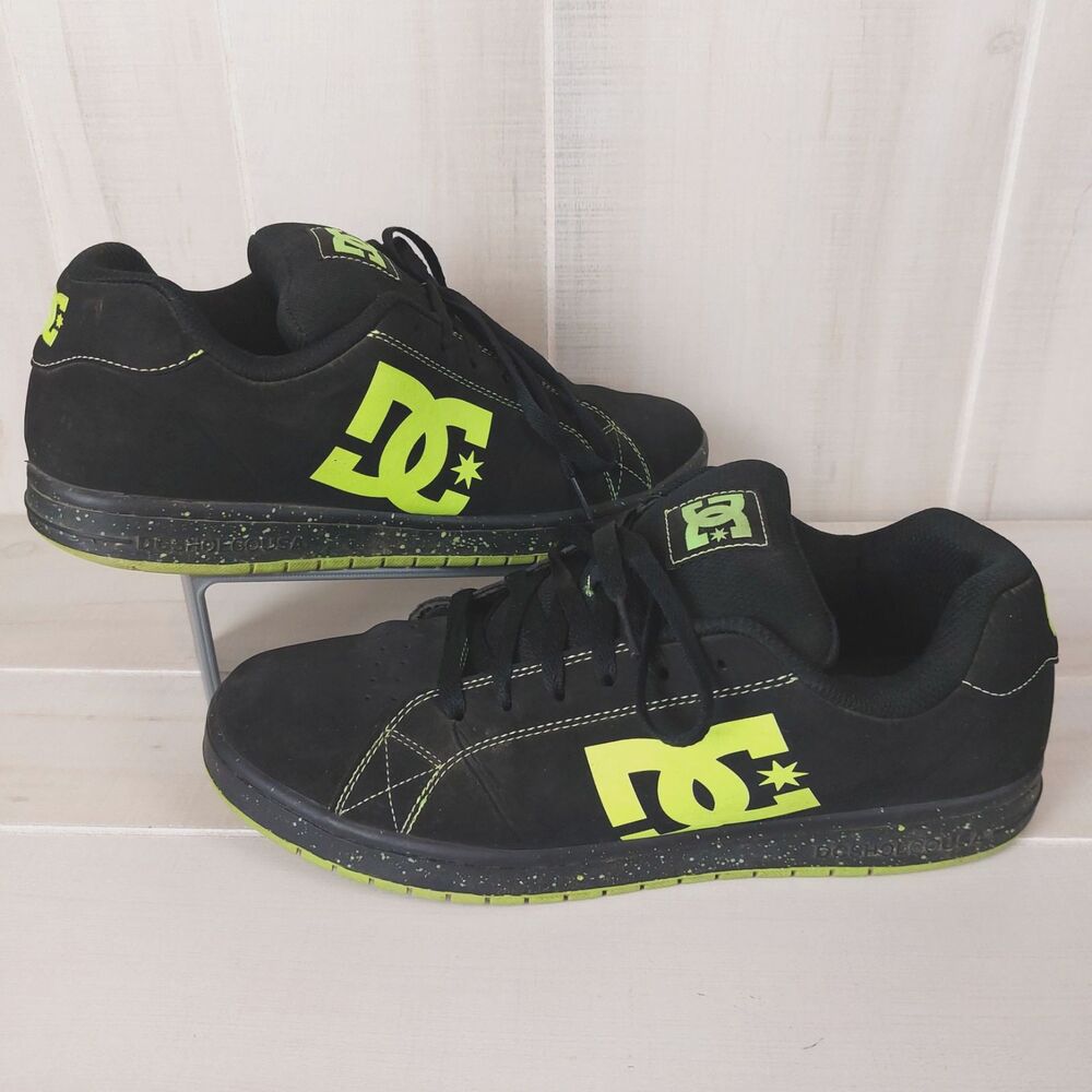 DC Gaveler Low Skate Shoes Sneakers SKATE Mens 12 Black Lime ADYS100536